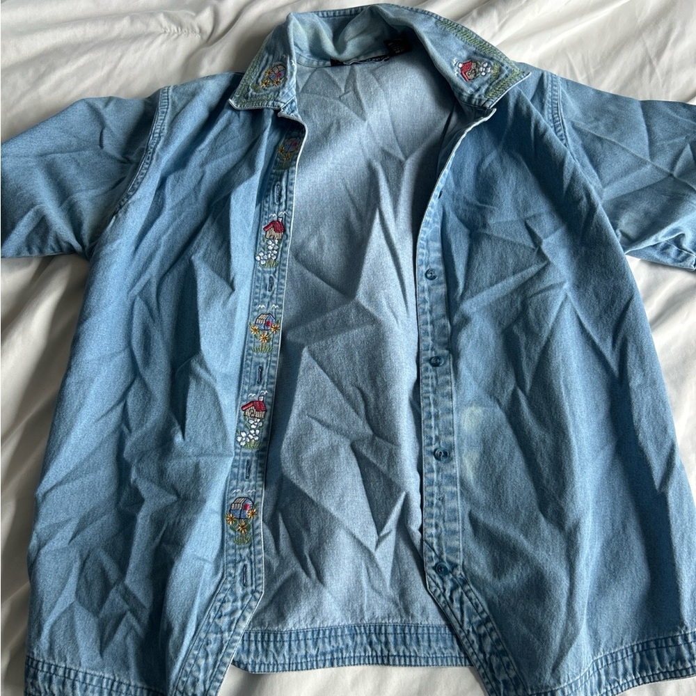 Embroidered Denim Shirt